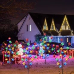 Windpnn 4-Pack Solar Snowflake Christmas Pathway Lights Multi-Color, Waterproof Christmas Garden Stake Lights Outdoor Solar Christmas Decorations Lights For Garden Yard Patio Lawn Pathway -Xmas Lighting Shop 719yYy2sSFL. AC SL1396