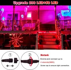 JMEXSUSS 250 LED Red Halloween String Lights With 8 Modes, 91.5ft Expandable Christmas Lights Outdoor Waterproof, Red LED Lights Indoor For Tree Patio Bedroom Party Christmas Halloween Decorations -Xmas Lighting Shop 71A1GP npL. AC SL1500