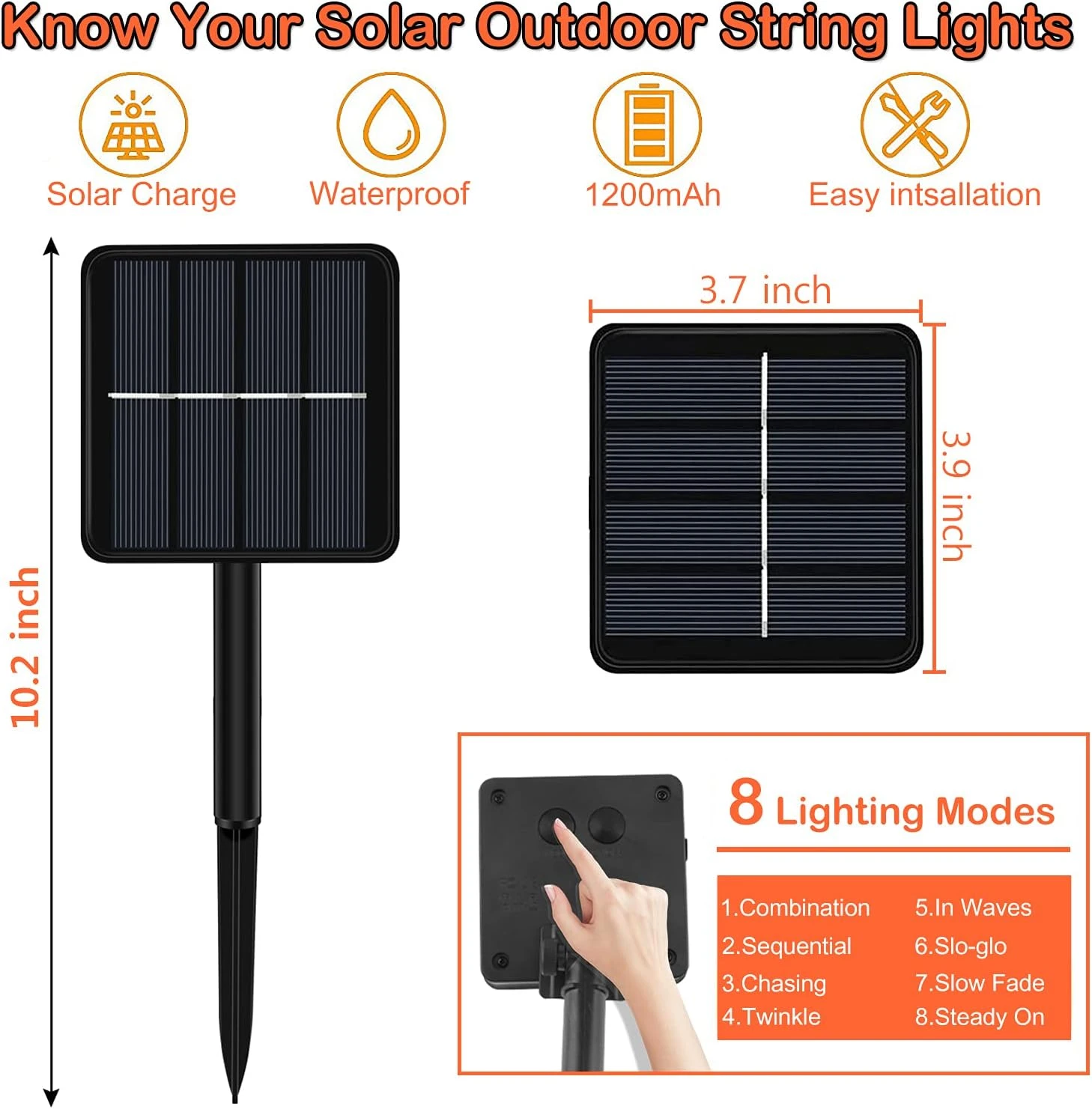 Extra-Long Solar String Lights Outdoor Waterproof - 4-Pack Each 72FT 200 LED Solar Powered Fairy Lights - 8 Modes Copper Wire Lights For Patio Trees Garden Party Christmas Wedding (Warm White) 3 Extra-Long Solar String Lights Outdoor Waterproof - 4-Pack Each 72FT 200 LED Solar Powered Fairy Lights - 8 Modes Copper Wire Lights For Patio Trees Garden Party Christmas Wedding (Warm White) - Image 3