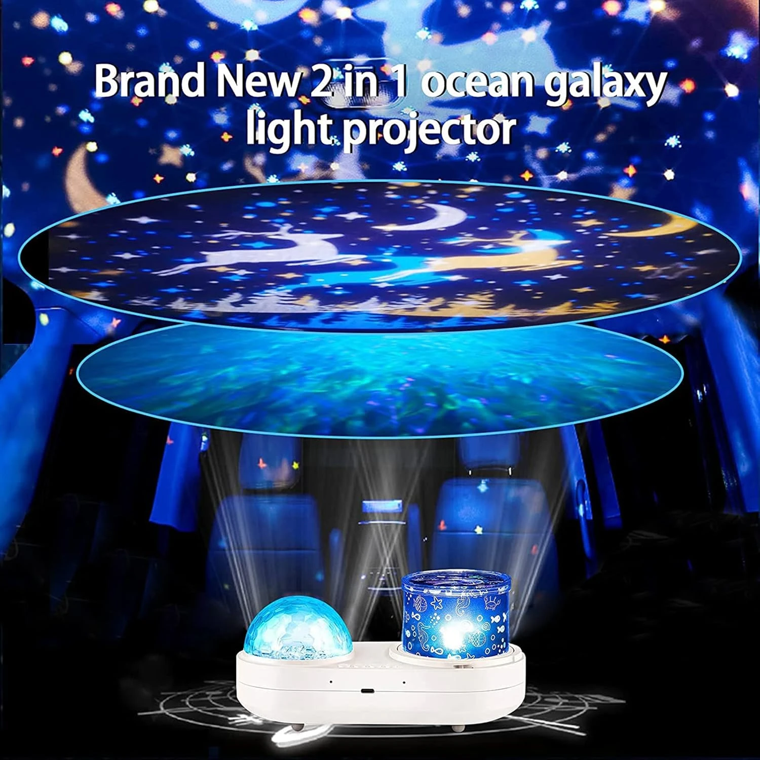 Night Light For Kids, Ocean Light Projector, Night Lights Projector With 360 Degree Rotating 6 Colors Stereo Galaxy Projection, Boys Girls Toys Birthday Christmas Gifts 3 Night Light For Kids, Ocean Light Projector, Night Lights Projector With 360 Degree Rotating 6 Colors Stereo Galaxy Projection, Boys Girls Toys Birthday Christmas Gifts - Image 3