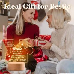 Coldbling Bestie Gifts For Women, Bestie Birthday Gifts, Engraved Acrylic Night Light For Best Friends, Christmas Gifts Thanksgiving Day Gift, Mothers Day Gift, Solid Wood Base -Xmas Lighting Shop 71Am6FelIJL. AC SL1500