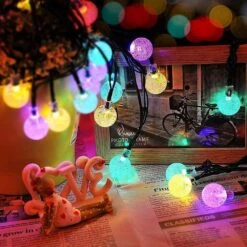 BIUYOY Solar String Lights Outdoor Waterproof 50LED 24 Feet Fairy Lights 8 Mode Indoor/Outdoor Globe Lights For Garden Patio Yard Home Christmas Parties Wedding(Multi-Color) -Xmas Lighting Shop 71AybZEAnCS. AC SL1000