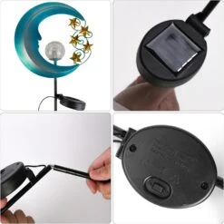 TOMBABY Moon Solar Light Garden Outdoor Decoration Waterproof Decoration Solar Pile Light Courtyard Christmas Gift For Mother Pathway Moon Decorations (Moonlight Blue) -Xmas Lighting Shop 71B7k sairL. AC SL1500