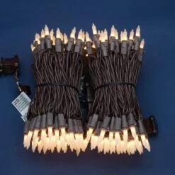 SWEET SHINE White Frost Christmas Lights, 200 Lights 66 Ft Brown Wire, Pack Of 2 Strands 100 Count UL Listed Holiday String Light (White Frost) -Xmas Lighting Shop 71BMgG6V8L. AC SL1500