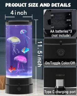 Lava Lamp For Kids, 16 Color Changing Jellyfish Lamp With Remote Control, Fish Aquarium Night Light Mood Table Lamp Bedroom Office Desktop Decoration Halloween Birthdays Christmas Holidays Presents -Xmas Lighting Shop 71Bdd9lt5PL. AC SL1500