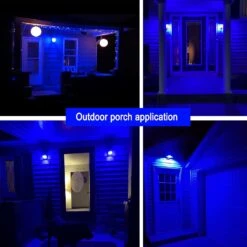LED Blue Color Light Bulb - A19 E26 Base Blue Bulbs 9W (60W Equivalent), Blue Lightbulbs Perfect For Outdoor Porch, Christmas Decoration, Party Decoration, Holiday Lighting, Halloween Decor, 4 Pack -Xmas Lighting Shop 71CCh2GJgLS. AC SL1500