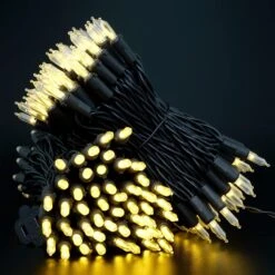 YULETIME Warm White LED Christmas Lights With Black Wire, 66 Feet 200 Count UL Certified Commercial Grade LED Halloween String Light Set (Warm White - Black Wire) -Xmas Lighting Shop 71CFYQ552S. AC SL1500