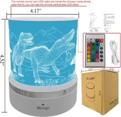 Ukoogo Dinosaur 3D Night Light,Dinosaur Light For Boys Girls,3D Kids Night Light,16 Color Changing Dinosaur Lamp With Remote Control,Birthday Valentines Christmas Gift Ideas For Girl Women Room Decor 11 Ukoogo Dinosaur 3D Night Light,Dinosaur Light For Boys Girls,3D Kids Night Light,16 Color Changing Dinosaur Lamp With Remote Control,Birthday Valentines Christmas Gift Ideas For Girl Women Room Decor -Xmas Lighting Shop 71CTmP2eaeL. AC SL1000