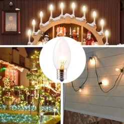 CHYParty 25 Pack C7 Clear Replacement Bulbs, 5W Incandescent Night Light, E12 Candelabra Base, Warm White 2700K C7 Bulbs For Indoor/Outdoor Christmas Halloween Patio String Lights Decor 10 CHYParty 25 Pack C7 Clear Replacement Bulbs, 5W Incandescent Night Light, E12 Candelabra Base, Warm White 2700K C7 Bulbs For Indoor/Outdoor Christmas Halloween Patio String Lights Decor -Xmas Lighting Shop 71CuY0pH1bL. AC SL1500