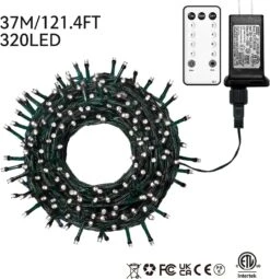 Warm Yellow Christmas Halloween 320 LED String Lights 122FT Outdoor String Lights With 8 Modes Plug In Waterproof Fairy Lights Indoor For Party Carnival Supplies, Outdoor Patio Yard Lawn Garden Decor -Xmas Lighting Shop 71DAv9xFEQL. AC SL1500