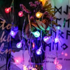 Scheinlicht 28FT 60LED Crystal Globe String Light Colorful Christmas Color Changing String Lights With USB Crystal Bubble Ball Fairy String Light For Wedding Patio Garden Party Outdoor Indoor Decor -Xmas Lighting Shop 71DLTMfZtRL. AC SL1500