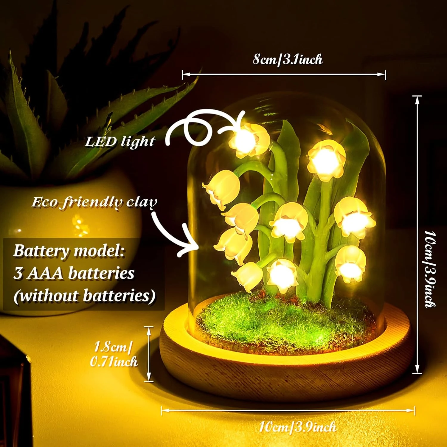 Lily Of The Valley Flower Gifts For Women Glass Flowers Lily Of The Valley Flower Decor Flower Lamp For Women Birthday Anniversary Thanksgiving Christmas Valentine's Day Mother's Day 3 Lily Of The Valley Flower Gifts For Women Glass Flowers Lily Of The Valley Flower Decor Flower Lamp For Women Birthday Anniversary Thanksgiving Christmas Valentine's Day Mother's Day - Image 3