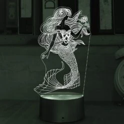3D Illusion Mermaid Night Lights, Table Lamp USB Powered 7 Colors LED Night Lamp With Smart Touch Ideal For Girls Mermaid Birthday Christmas Gift Room Decor -Xmas Lighting Shop 71DVT 7xfBL. AC SL1500