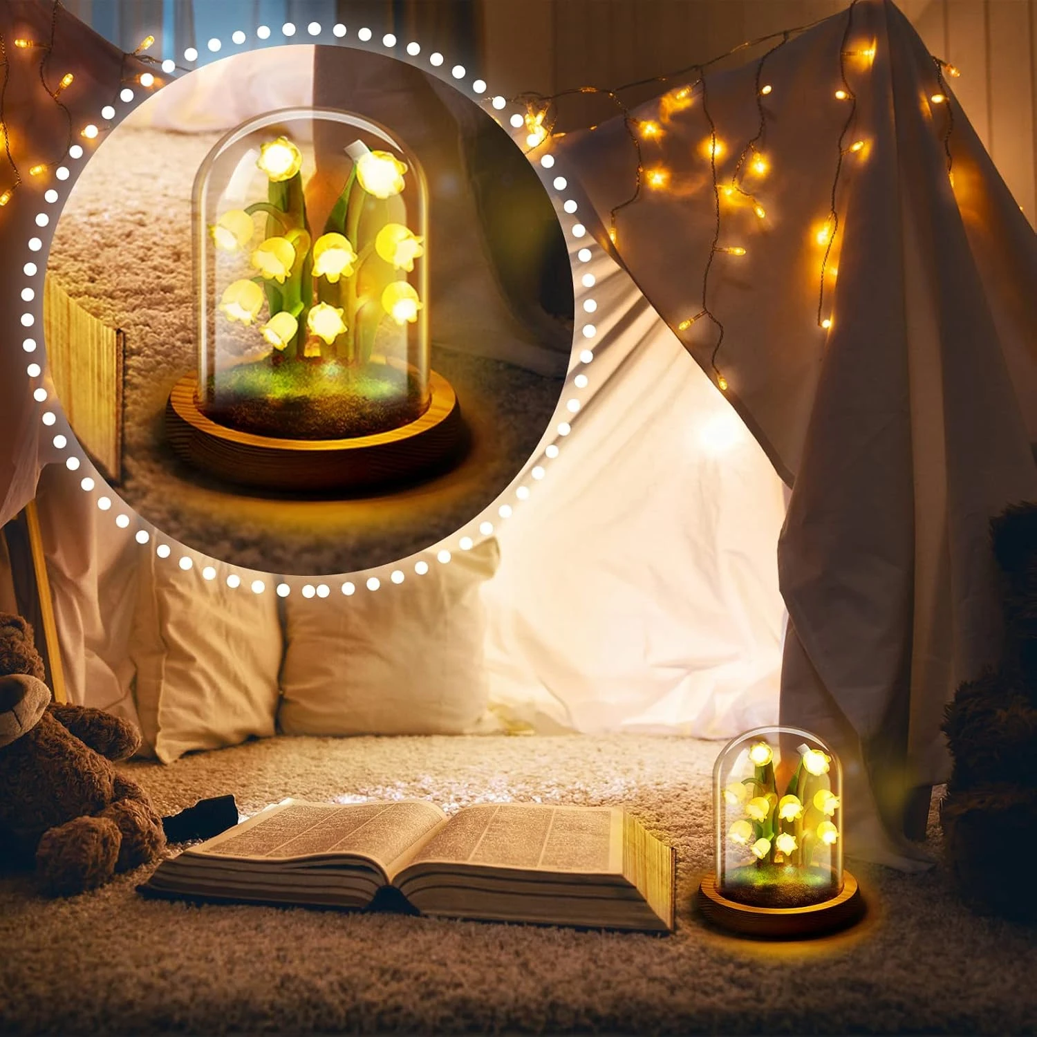 Lily Of The Valley Flower Gifts For Women Glass Flowers Lily Of The Valley Flower Decor Flower Lamp For Women Birthday Anniversary Thanksgiving Christmas Valentine's Day Mother's Day 6 Lily Of The Valley Flower Gifts For Women Glass Flowers Lily Of The Valley Flower Decor Flower Lamp For Women Birthday Anniversary Thanksgiving Christmas Valentine's Day Mother's Day - Image 6