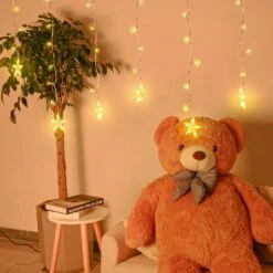 Towardlight Star Curtain Light 11.5FT 159 LED Fairy Night Light Indoor 8 Modes USB Star Lights With Remote Control For Bedroom Wedding Party Christmas New Year Garden Decorations Lights-Warm White -Xmas Lighting Shop 71DfOQPPiyL. AC SL1500