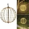 ZHOUDUIDUI 12" Outdoor Hanging LED Light Balls, Garden Pathway Lights Christmas Metal Globe Lights Warm White 160LED For Outdoor Garden Tree Patio Yard Porch Backyard Pathway Christmas Decor (1Pack)
