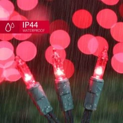 LAMPHOME Christmas String Light,100 Count Incandescent Mini String Light In 19.6ft,Indoor/Outdoor 120V UL Certified Mini Light For Christmas,Wedding,Patio Lawn,Home,Garden,Party,Store (Pink) -Xmas Lighting Shop 71DyK6XqufL. AC SL1500