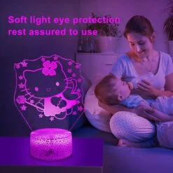 GYZLK Cat Night Light For Kids 3D Illusion Kitty Lamp, With Remote 7 Colors Dimmable Bedroom Decoration Lamp, Creative Gift For Girls Birthday Christmas -Xmas Lighting Shop 71E1 fm3lPL. AC SL1500