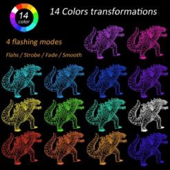 SHINECLOUD God-Zilla Night Light King-of-Monsters Lamp Toys 14 Color LED Decor Light,Romote Control&Entity Keys, Birthday, Christmas Gifts For Boys & Children(New Generation) -Xmas Lighting Shop 71ERshXCEvL. AC SL1001