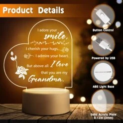 SteadStyle Gifts For Grandma From Grandson Granddaughter, Grandma Birthday Gifts Night Light, Best Grandma Gifts For Christmas, Mother's Day, Acrylic Night Lamp Gifts For Grandma, Grandmother 11 SteadStyle Gifts For Grandma From Grandson Granddaughter, Grandma Birthday Gifts Night Light, Best Grandma Gifts For Christmas, Mother's Day, Acrylic Night Lamp Gifts For Grandma, Grandmother -Xmas Lighting Shop 71Ejp N2omL. AC SL1500