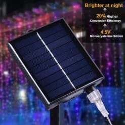 Solar Curtain Lights Outdoor Indoor, Solar Christmas Lights, 300 LED Fairy Window Lights IP65 Waterproof, Twinkle Lights 8 Modes Christmas Decoration For Home Patio Wedding Party (Multi-Colored) -Xmas Lighting Shop 71ExEkAdOqL. AC SL1500