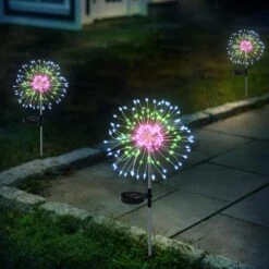 Honche Solar Garden Lights, 2 Pack IP65 Waterproof Solar Outdoor Lights Decorative With 2 Modes Multi-Color Firework Lights For Christmas Pathway Parties Farmhouse Garden Courtyards Porch Decor -Xmas Lighting Shop 71F2vu5d0dL. AC SL1500