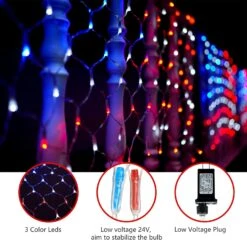 Dazzle Bright American Flag Net Lights, 324 LED Waterproof USA Flag String Lights With 8 Modes, Connectable Independence Christmas Day Decorations For Indoor Outdoor Party Yard Garden Decor -Xmas Lighting Shop 71FBvR22nyL. AC SL1500