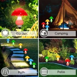 Solar Mushroom Lights Outdoor Waterproof, Mushroom Solar Pathway Lights, 8 Pack Outdoor Solar Garden Lights, 8 Modes, Warm White Mushroom Decor Lights For Christmas Garden Decorations (Style A) -Xmas Lighting Shop 71FMWZTbnbL. AC SL1001