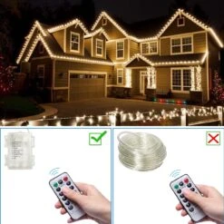 LED Rope Lights Battery Operated 8 Modes Timer Fairy String Lights With Remote,40Ft 120 LEDs Outdoor Tube Light Waterproof For Christmas Bedroom Patio Pool Garden Boat Camping Décor (Warm White) -Xmas Lighting Shop 71G2lyyCVOL. AC SL1300