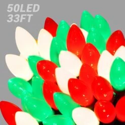 HAYATA C9 Bulbs Christmas Lights 50 LED 36ft Strawberry String Light Red&White&Green - Fairy Lighting For Outdoor, Indoor, Garden, Yard, Party, Home, Wreath, Garland, Christmas Tree Decorations -Xmas Lighting Shop 71GAcGfJCQL. AC SL1500