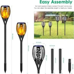 TomCare 8 Pack Solar Lights Outdoor Flickering Flames Solar Torch Lights Decorative Solar Garden Lights Solar Powered Waterproof Landscape Decorations Outdoor Lighting For Garden Patio Yard Christmas -Xmas Lighting Shop 71GAwjP8boL. AC SL1500