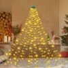 Christmas Tree Lights With Ring, 400 LED 6.6ft X 16 Lines Christmas Tree String Lights With 8 Modes & Timing Function, Waterproof Fairy Lights For Xmas Tree Decoration (Warm White)