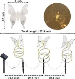 Solar Butterfly Garden Stake Lights Set Of 3, Solar Powered 45 LED Spiral Tree Butterfly Figurines Decorative Landscape Lighting With 8 Lighting Modes For Path, Yard, Lawn, Halloween, Christmas -Xmas Lighting Shop 71Gci14AvQL. AC SL1500