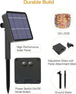 Kolpop Solar String Lights, 78.7FT 240LED Solar Fairy Lights 8 Modes Copper Wire Solar Powered Fairy Lights Outdoor Waterproof For Christmas, Garden, Yard, Party, Camping, Patio, Tree (Multi-Color) -Xmas Lighting Shop 71GoIPccZIL. AC SL1500