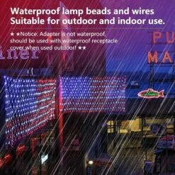 Cerflyer (New) American Flag Lights, Outdoor Flag String Lights, 420 LED Waterproof Patriotic Ornaments For Memorial Day, 4th Of July, Christmas -Xmas Lighting Shop 71H3ZC7ZpSL. AC SL1000