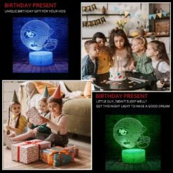 Junnire Cute Chiefs Football Helmet 3D Optical Illusion LED Bedroom Decor Sleep Table Lamp With Remote 7 Colors Acrylic Visual Night Light Birthday Christmas Gifts For Kids KC Men Women -Xmas Lighting Shop 71HBcUbe5dL. AC SL1000