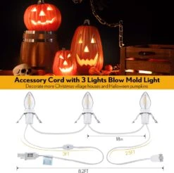 Meonum Accessory Cord With 3 LED Light Bulbs, 8.2 Ft Indoor Blow Mold Light Cord With Female Plug For Halloween Pumpkins Christmas Village Houses And Craft Projects Decoration, Warm White (1 Pack) -Xmas Lighting Shop 71HYCaoHpRL. AC SL1500