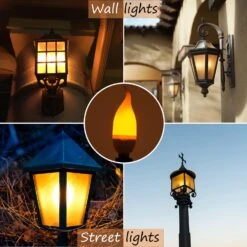 OHLGT E12 Flame Bulbs 2 Pack, 3 Mode LED Candelabra 1.2 Watt Warm White Chandelier 1800k Candle Light Bulbs, Flame Tip For Christmas Party Decorations -Xmas Lighting Shop 71HYhCvYS7L. AC SL1500