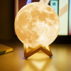 TyTopFan Moon Lamp Goodfeel 4.8in 16 Colors LED 3D Print Moon Light With Stand & Remote &Touch Control And USB Rechargeable Moon Light Lamps For Kids Friends Lover Birthday Christmas Gifts (4.8inch)