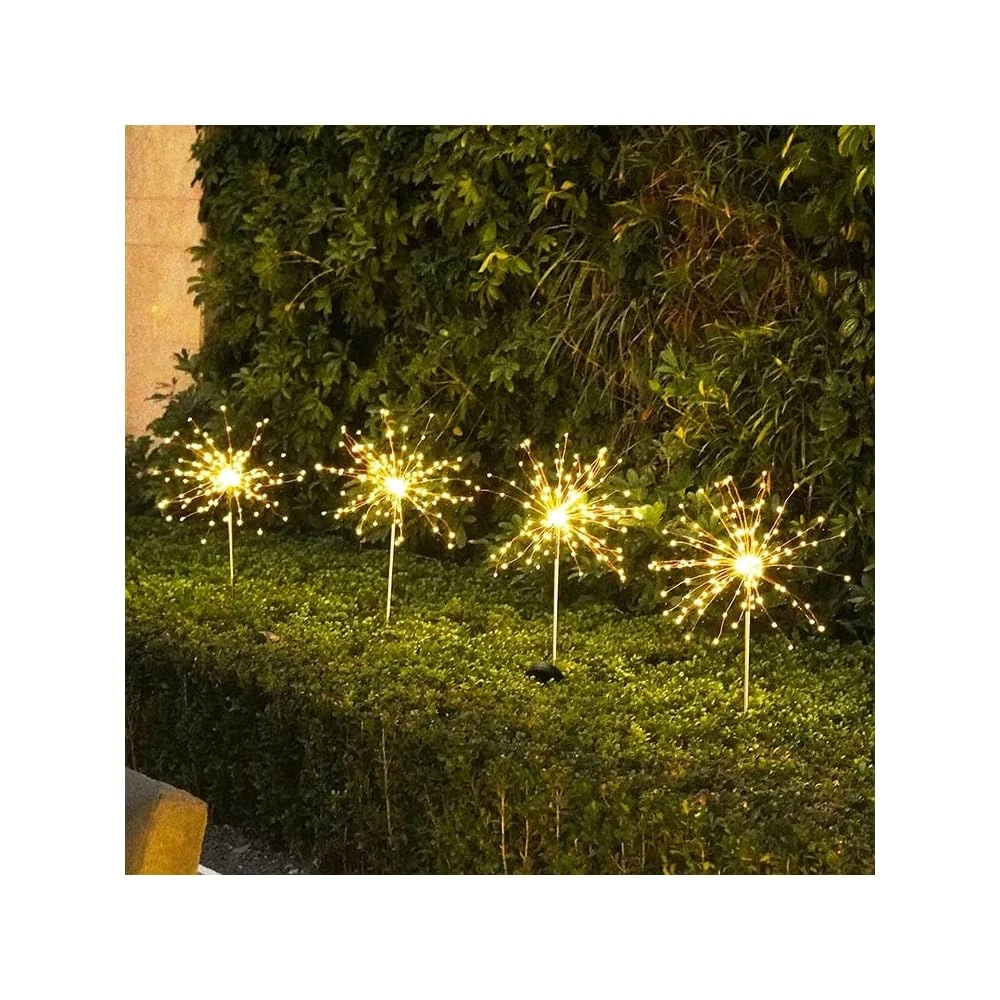 LoveNite Solar Garden Lights, Outdoor Solar Firework Stake Lights, Waterproof Copper Wire Decorative Landscape Lights For Pathway Backyard Patio Lawn Christmas Party Decor (Warm White, 4) 1 LoveNite Solar Garden Lights, Outdoor Solar Firework Stake Lights, Waterproof Copper Wire Decorative Landscape Lights For Pathway Backyard Patio Lawn Christmas Party Decor (Warm White, 4)