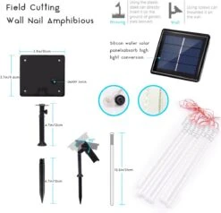 LALAPAO Outdoor Christmas String Lights Solar Powered LED Meteor Shower Rain Lights Xmas Falling Raindrop Light 8 Tubes 288 LED Cascading Fairy Lights For Tree Garden Wedding Party Home Decor (White) -Xmas Lighting Shop 71Hy7eYmQ7L. AC SL1200