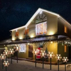 Solar Christmas Pathway Lights Outdoor, 2 Lighting Modes Solar Powered Stake Lights Waterproof, Christmas Decorations For Garden, Yard, Pathway, Lawn,Patio,Home Decor(5 Snowflakes ) -Xmas Lighting Shop 71HzqxUzORL. AC SL1500