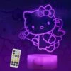 Cat Night Light - Kitty Lamp, 7 Color Change Decor Lamp With Remote, Dim, Timer, Gifts For Christmas Birthday Girls