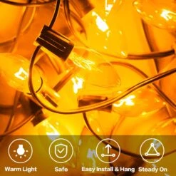 Vanpein C9 Clear Christmas String Lights, 50FT Outdoor Christmas Lights For Patio Roofline Indoor, Vintage C9 String Lights With 50+4 Bulbs For Garden Party Holiday Wedding Decor, Green Wire -Xmas Lighting Shop 71IJzk3 sKL. AC SL1500