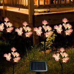 Solar Flowers Decorative Lights Outdoor Garden, 3 Pack 36 Vibrant Camellia Lights With 1 Big Solar Powered Panel, Waterproof 2 Lighting Modes For Garden Lawn Yard Pathway Patio Party Christmas Decor -Xmas Lighting Shop 71ISChfwZSL. AC SL1000