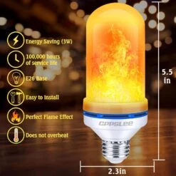CPPSLEE LED Flame Light Bulbs, 4 Modes Fire Light Bulbs, E26 Base Flame Bulb, Christmas Party, Indoor And Outdoor Home Decoration (Yellow, 2 Pack) 11 CPPSLEE LED Flame Light Bulbs, 4 Modes Fire Light Bulbs, E26 Base Flame Bulb, Christmas Party, Indoor And Outdoor Home Decoration (Yellow, 2 Pack) -Xmas Lighting Shop 71ITYIyNiYL. AC SL1500