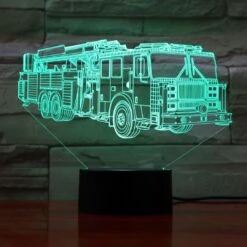 3D Lamp LED Fire Truck Nightlights Or Firemen Shape Sleeps Touch Lamp Night Light Dimmable 7 Color Visual Light Kids Bedside Nightlight Firemen Decor Christmas Kids' Room Fire Truck Room Gift -Xmas Lighting Shop 71IjudTLHBL. AC SL1080