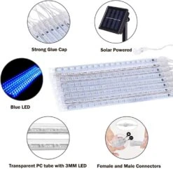 JMEXSUSS 2 Pack Solar Meteor Shower Lights, 16 Tube 288 LED Blue Meteor Christmas Lights, Solar Christmas Lights Outdoor Waterproof For Tree Christmas Decorations -Xmas Lighting Shop 71ImmTSBzfL. AC SL1454