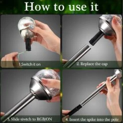 Honoson 6 Pieces Crackle Glass Solar Lights LED Color Changing Solar Lights Outdoor Lawn Lights Solar Lights For Christmas Garden Decor Lights Patio Pathway Lawn Yard Landscape -Xmas Lighting Shop 71InFBJE5L. AC SL1500