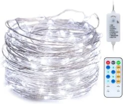 USB Fairy String Lights, 66FT 200LED Firefly String Lights, 8 Lighting Modes Twinkle Lights For Bedroom Halloween Christmas Tree Wreath Party Wedding Baby Shower Decoration, Pure White